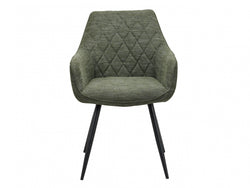 Harper Dining Chair – Pistachio | Textured Fabric & Black Frame (Set of 2)