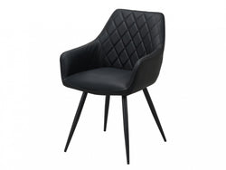 Harper Dining Chair – Black | Eco Leather &amp; Black Frame (Set of 2)