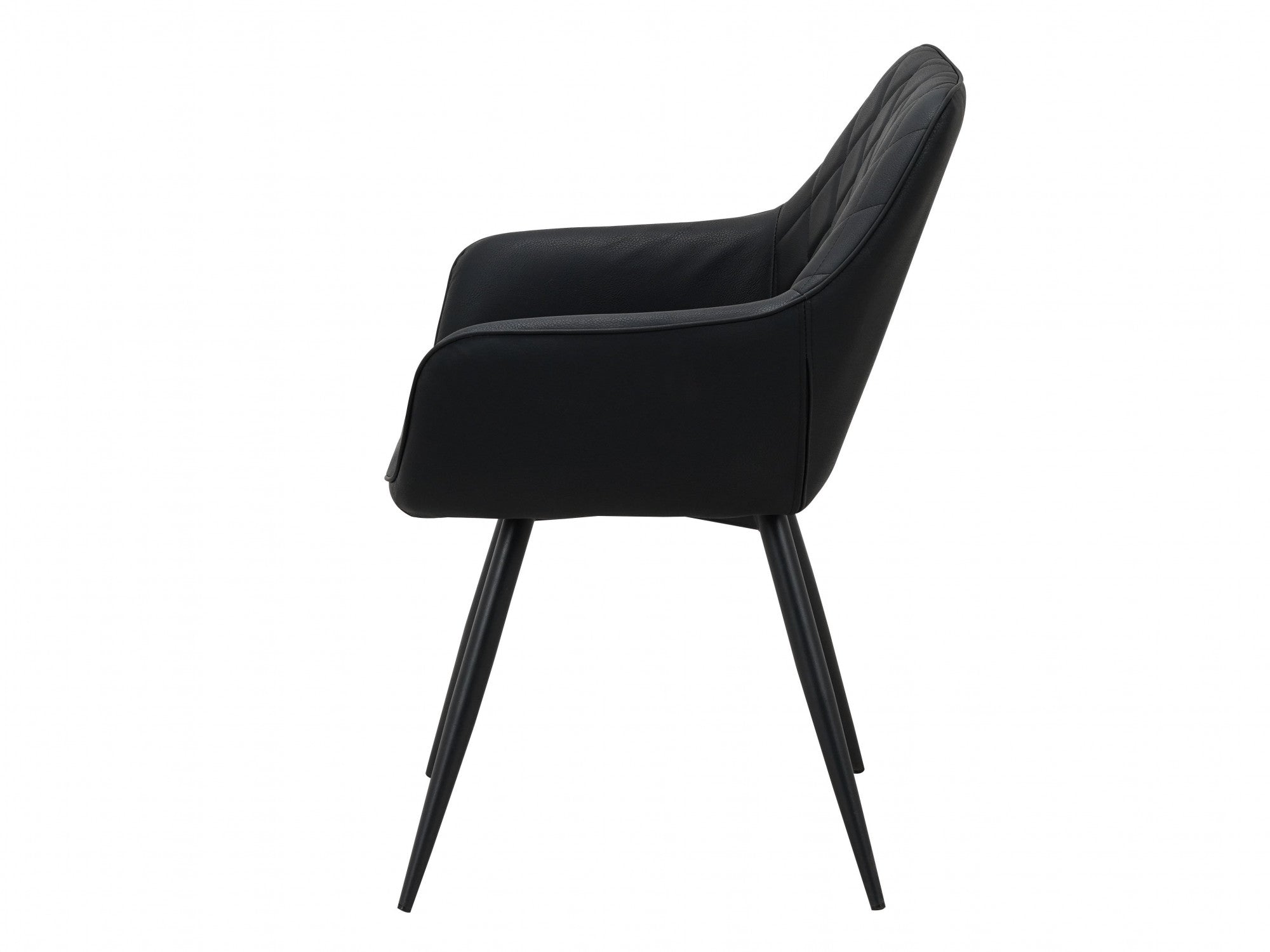 Harper Dining Chair – Black | Eco Leather &amp; Black Frame (Set of 2)