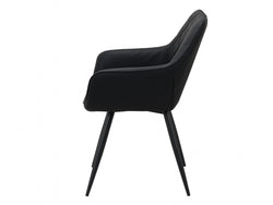 Harper Dining Chair – Black | Eco Leather &amp; Black Frame (Set of 2)