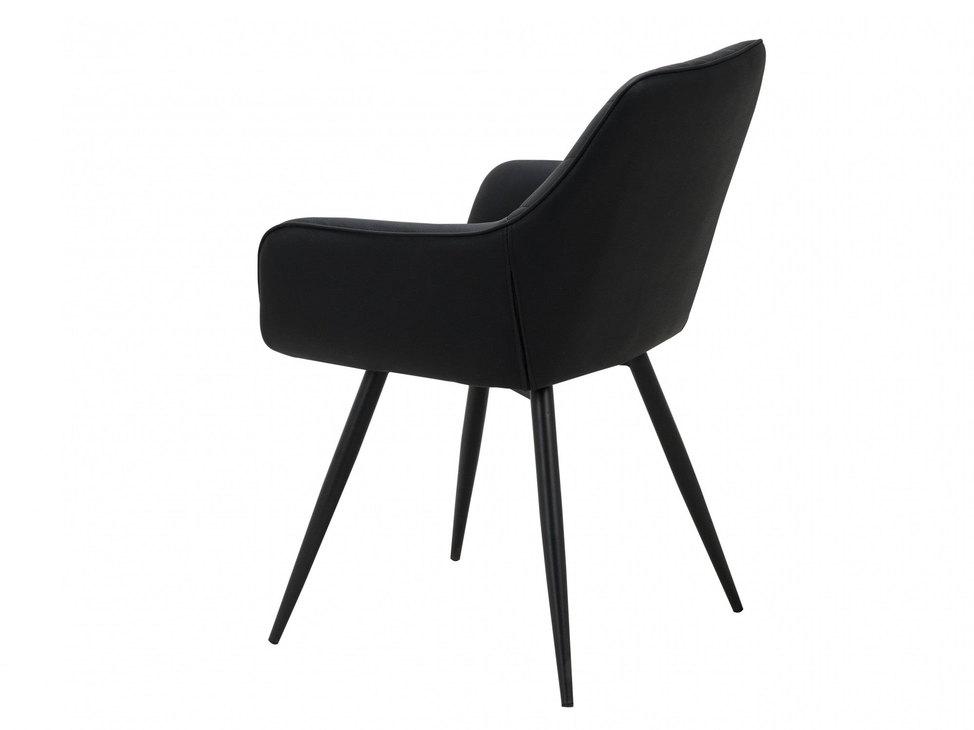 Harper Dining Chair – Black | Eco Leather &amp; Black Frame (Set of 2)