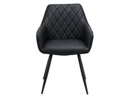 Harper Dining Chair – Black | Eco Leather &amp; Black Frame (Set of 2)