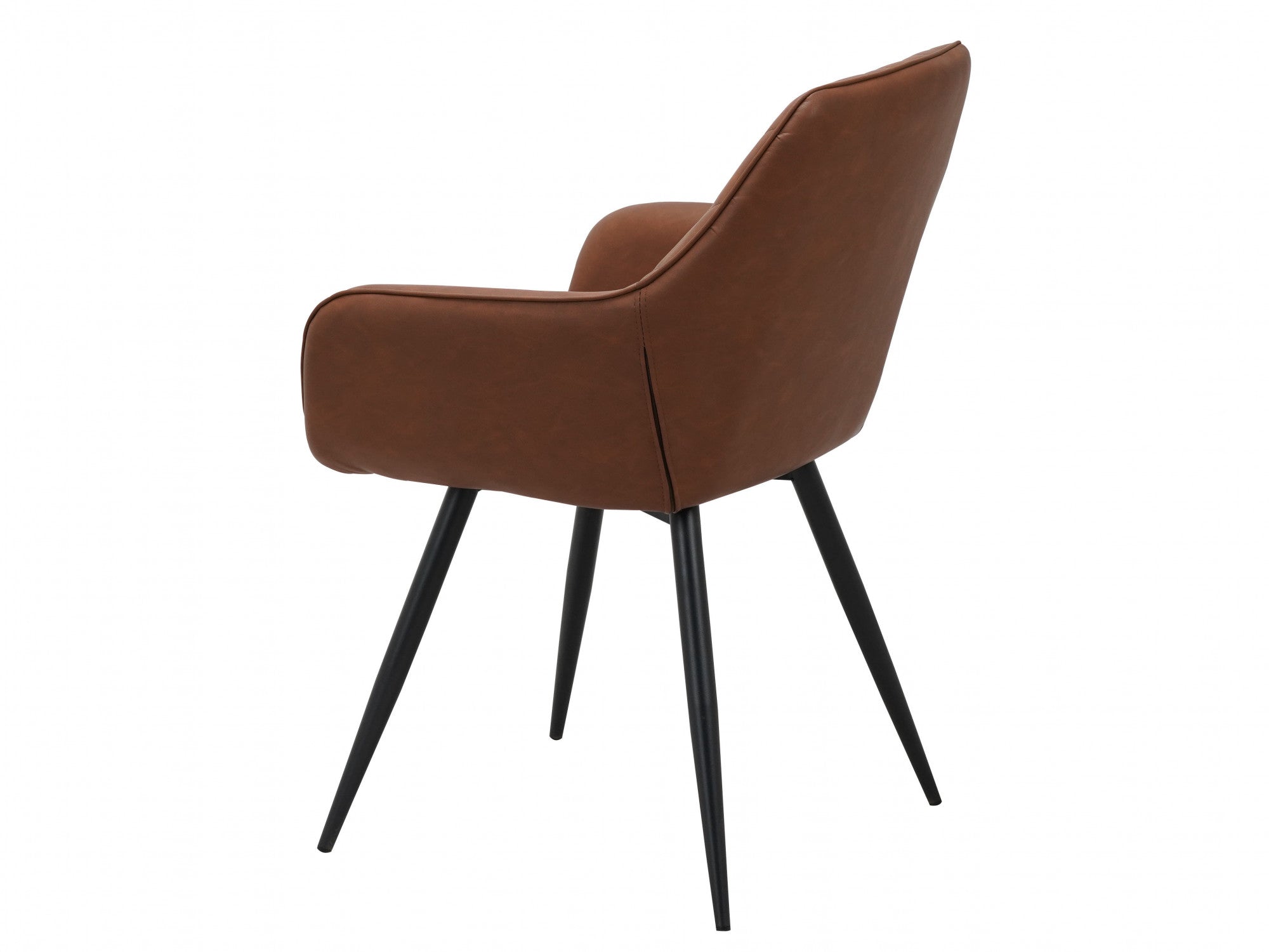Harper Dining Chair – Cognac | Eco Leather &amp; Black Frame (Set of 2)