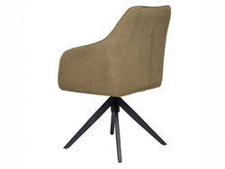 Oscar Rotation Dining Chair – Olive | Corduroy Fabric & Black Frame (Set of 2)