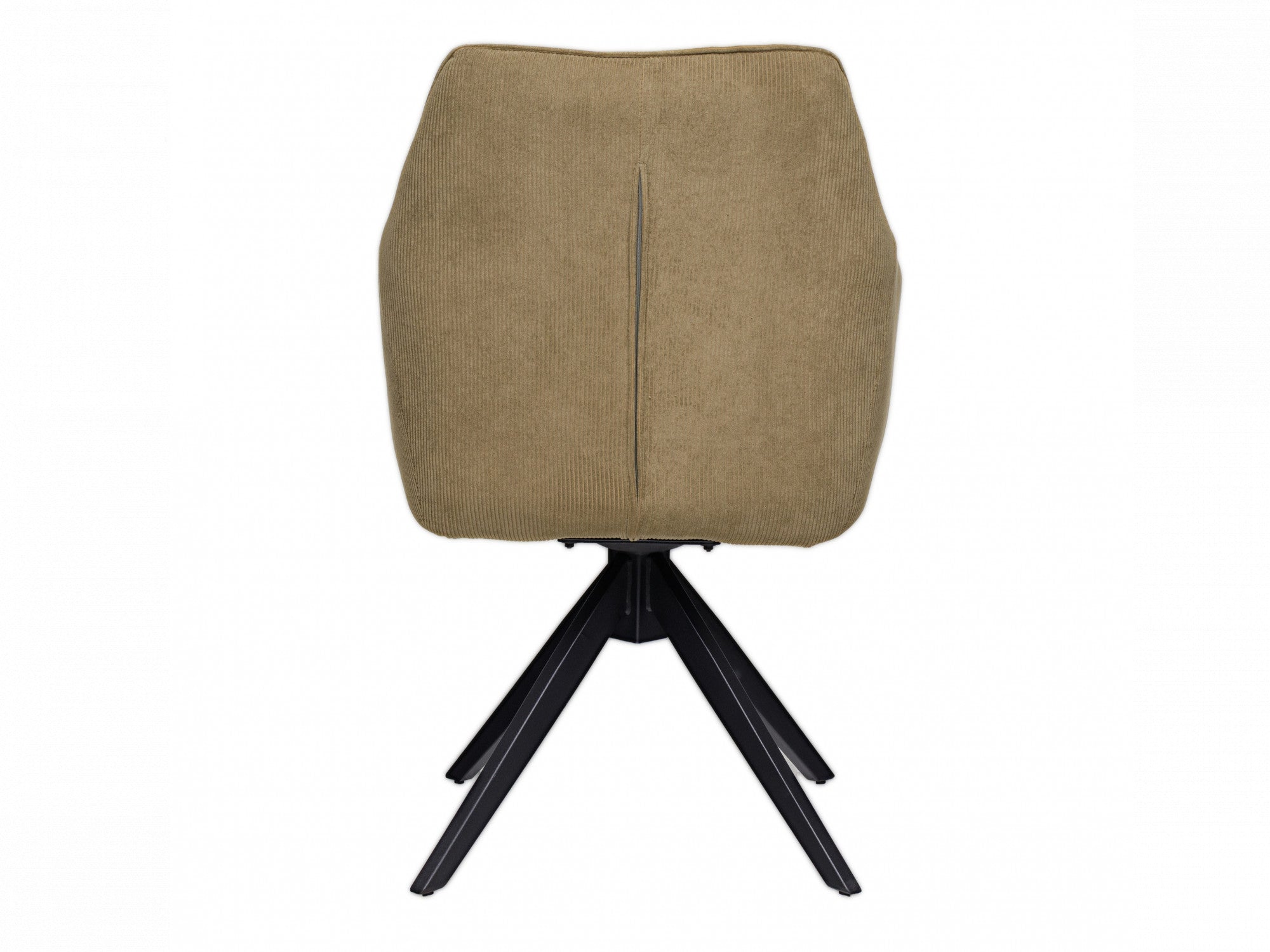 Oscar Rotation Dining Chair – Olive | Corduroy Fabric & Black Frame (Set of 2)