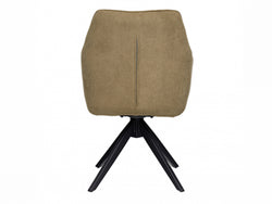 Oscar Rotation Dining Chair – Olive | Corduroy Fabric & Black Frame (Set of 2)