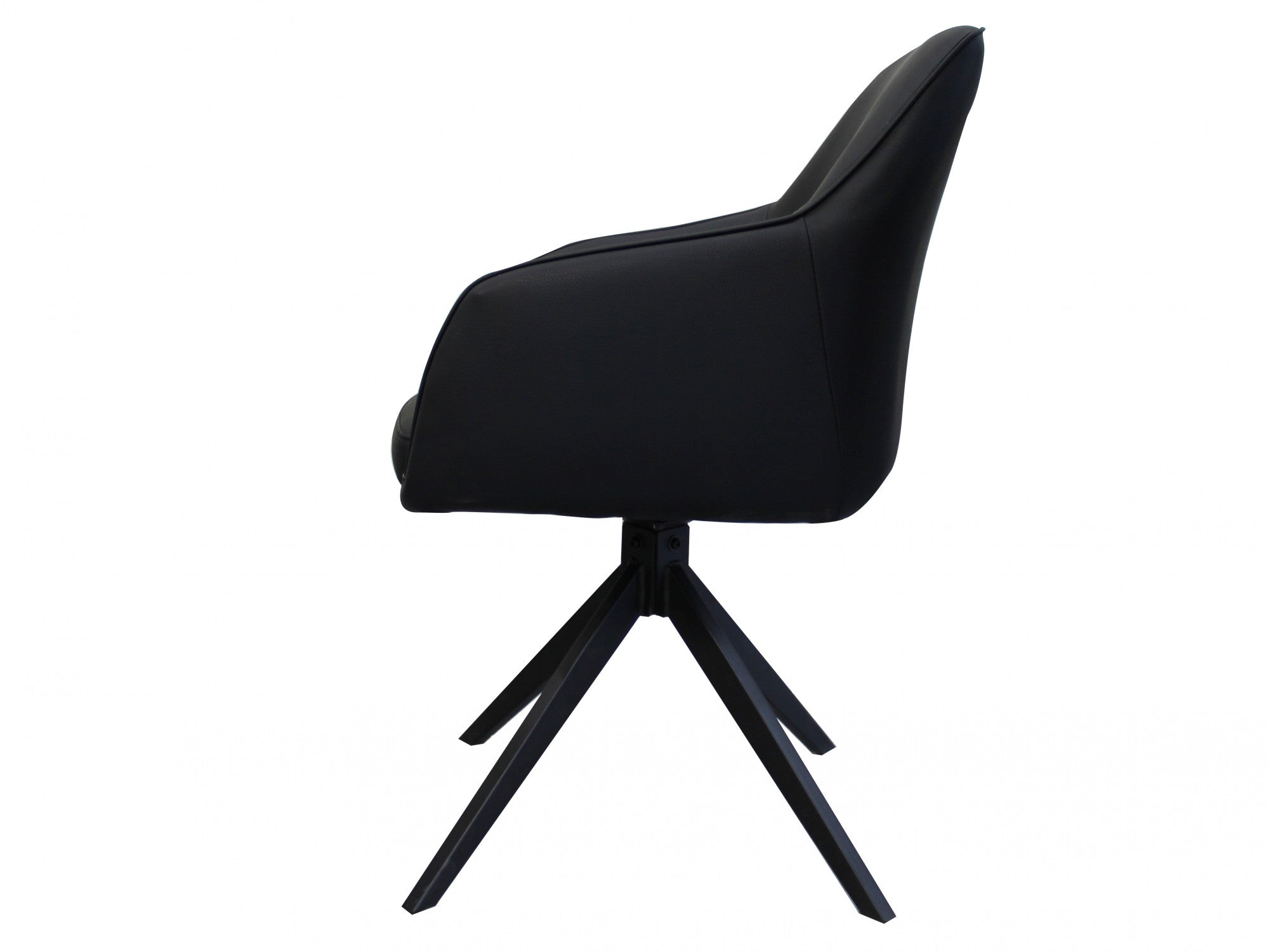 Oscar Rotation Dining Chair – Black | Eco Leather & Black Frame (Set of 2)