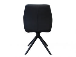 Oscar Rotation Dining Chair – Black | Eco Leather & Black Frame (Set of 2)