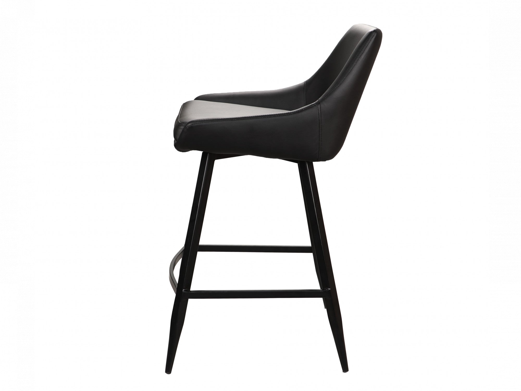 Toledo Bar Stool – Black | Eco Leather &amp; Black Frame (Set of 2)