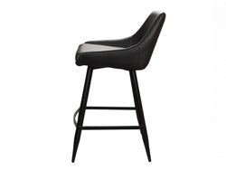 Toledo Bar Stool – Black | Eco Leather &amp; Black Frame (Set of 2)