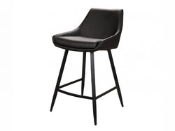 Toledo Bar Stool – Black | Eco Leather &amp; Black Frame (Set of 2)