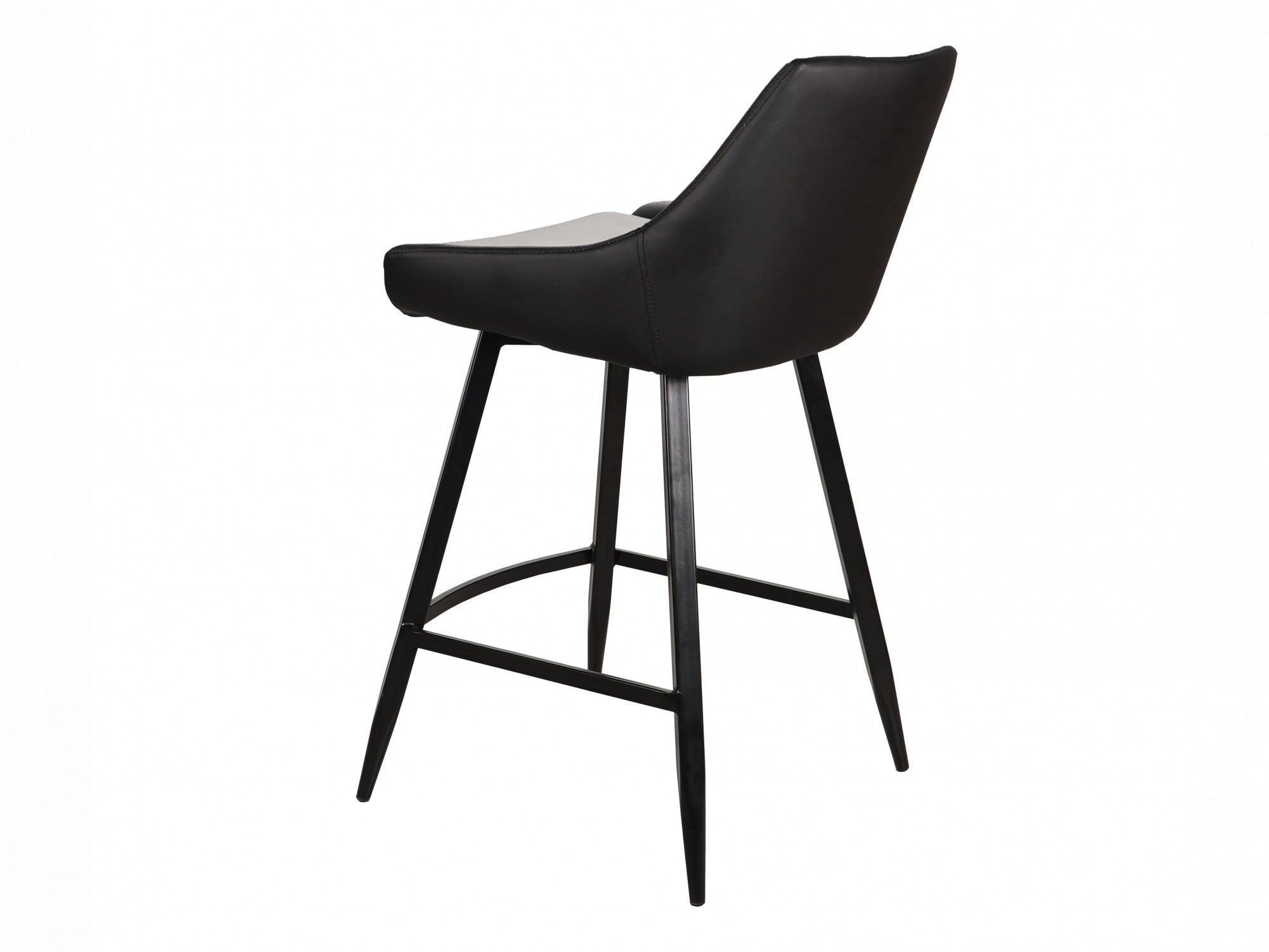 Toledo Bar Stool – Black | Eco Leather &amp; Black Frame (Set of 2)