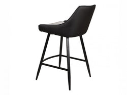 Toledo Bar Stool – Black | Eco Leather &amp; Black Frame (Set of 2)