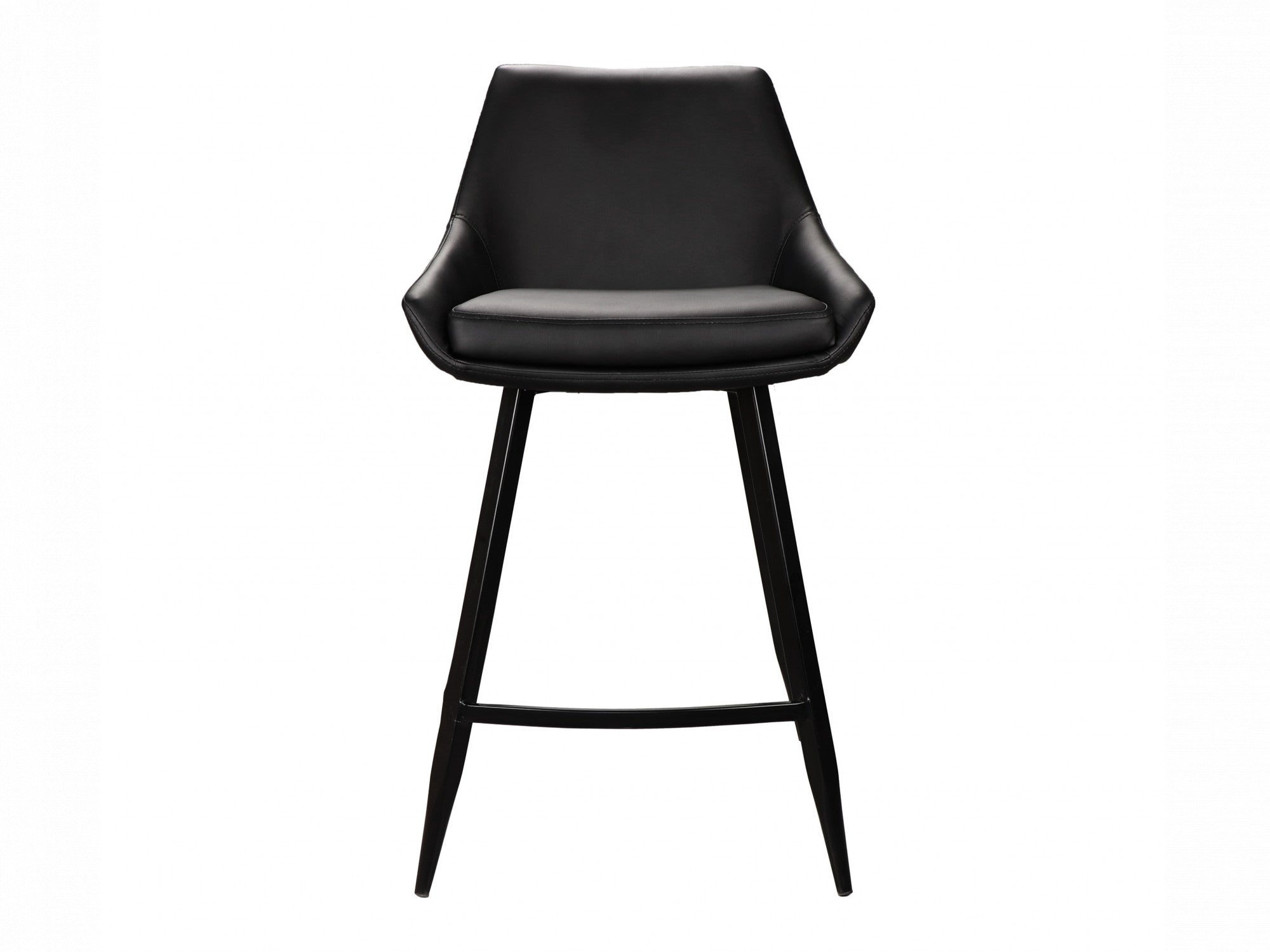 Toledo Bar Stool – Black | Eco Leather &amp; Black Frame (Set of 2)