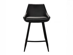 Toledo Bar Stool – Black | Eco Leather &amp; Black Frame (Set of 2)