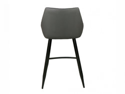Toledo Bar Stool – Grey | Eco Leather &amp; Black Frame (Set of 2)