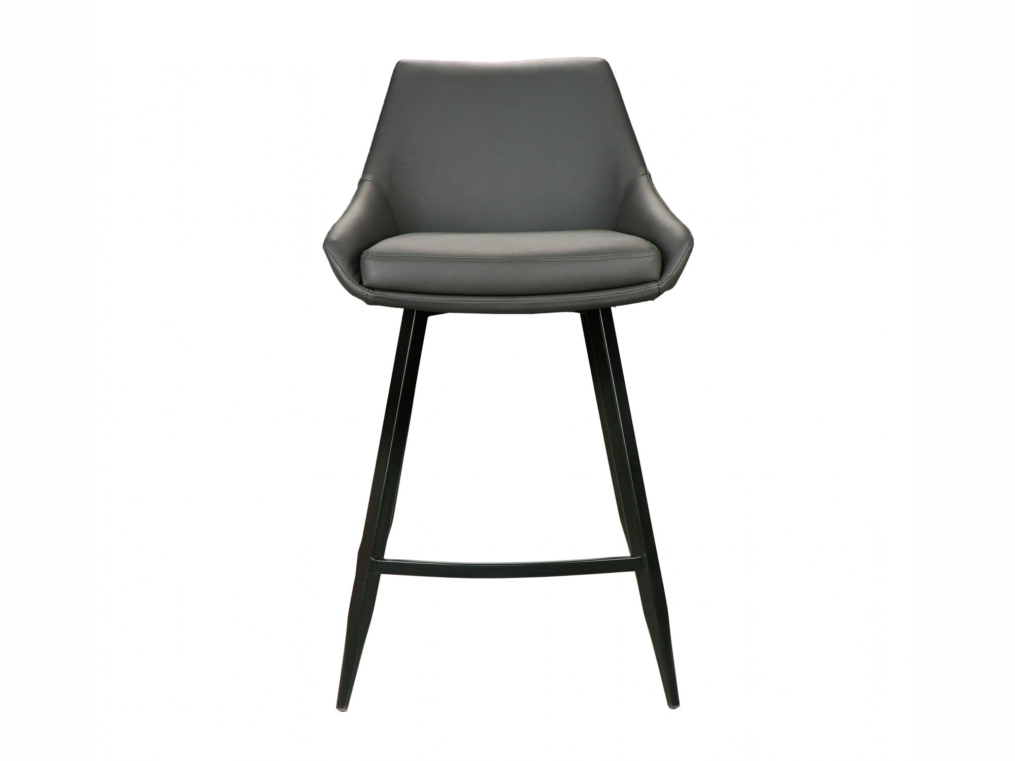 Toledo Bar Stool – Grey | Eco Leather &amp; Black Frame (Set of 2)