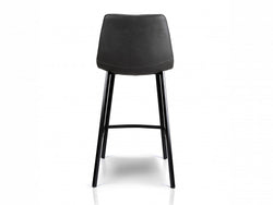 Hugo Bar Stool – Antique Black | Eco Leather & Black Frame (Set of 2)