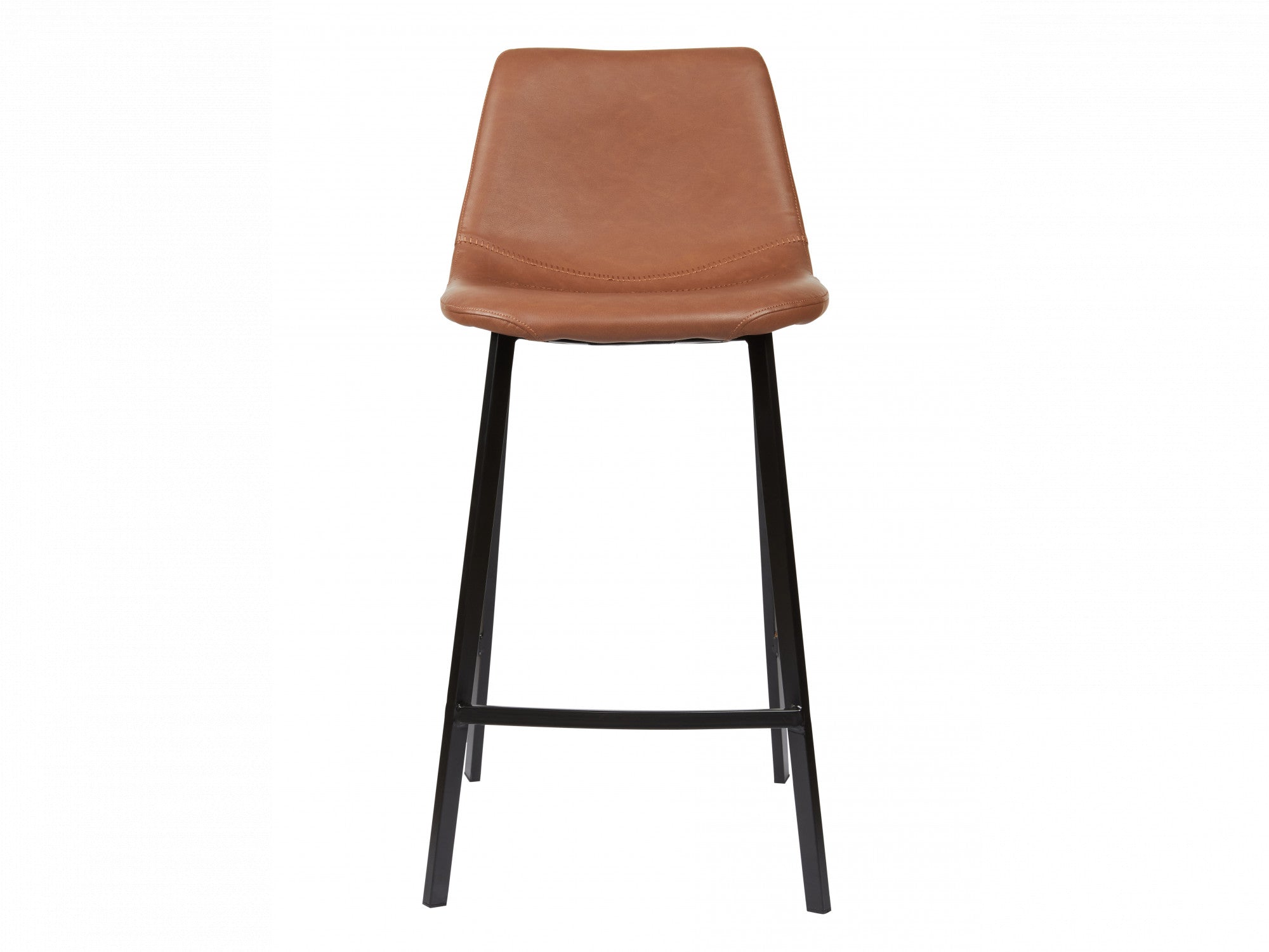 Hugo Bar Stool – Cognac | Eco Leather & Black Frame (Set of 2)