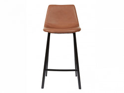Hugo Bar Stool – Cognac | Eco Leather & Black Frame (Set of 2)