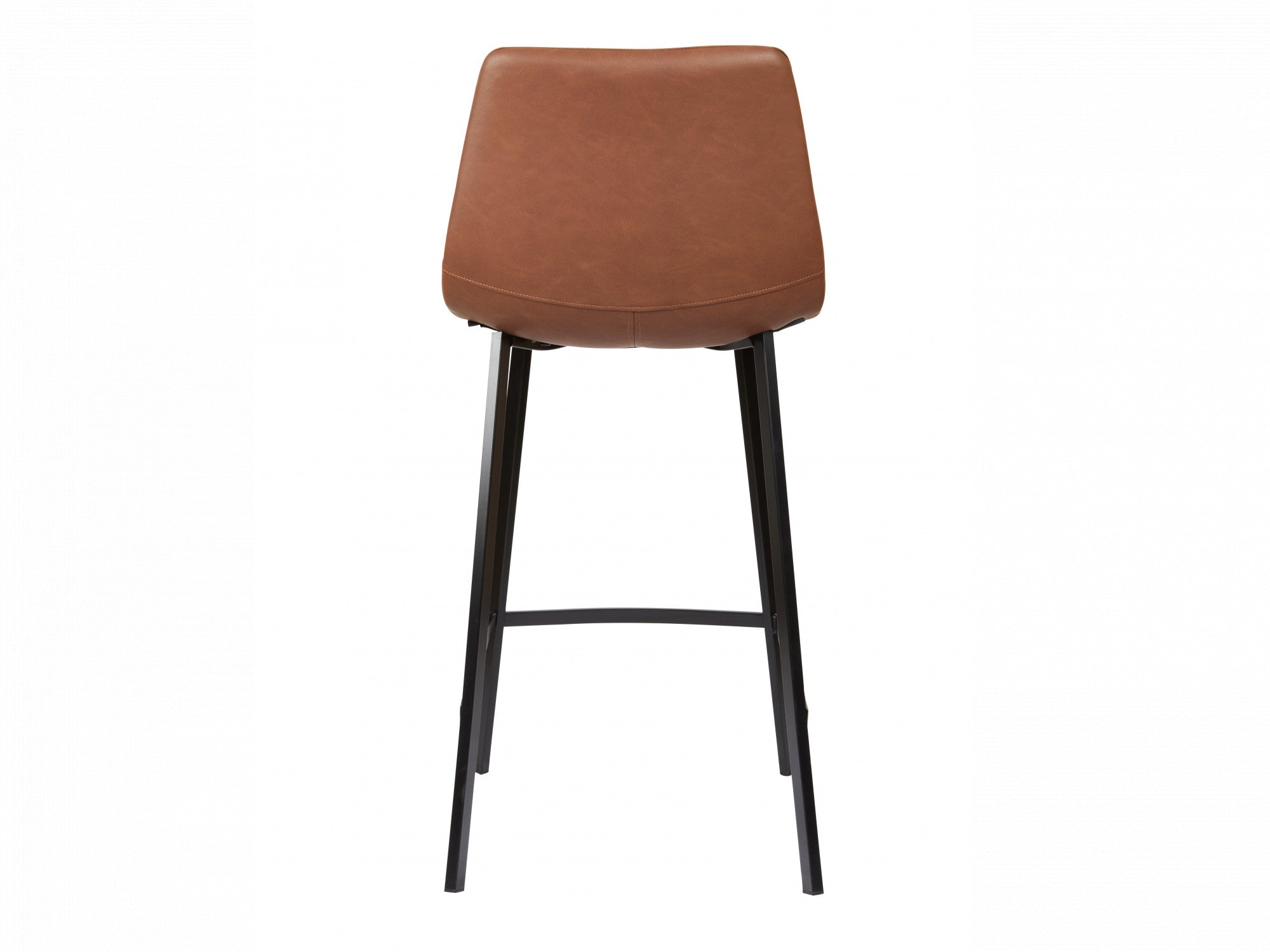Hugo Bar Stool – Cognac | Eco Leather & Black Frame (Set of 2)