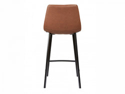 Hugo Bar Stool – Cognac | Eco Leather & Black Frame (Set of 2)