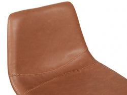 Hugo Bar Stool – Cognac | Eco Leather & Black Frame (Set of 2)
