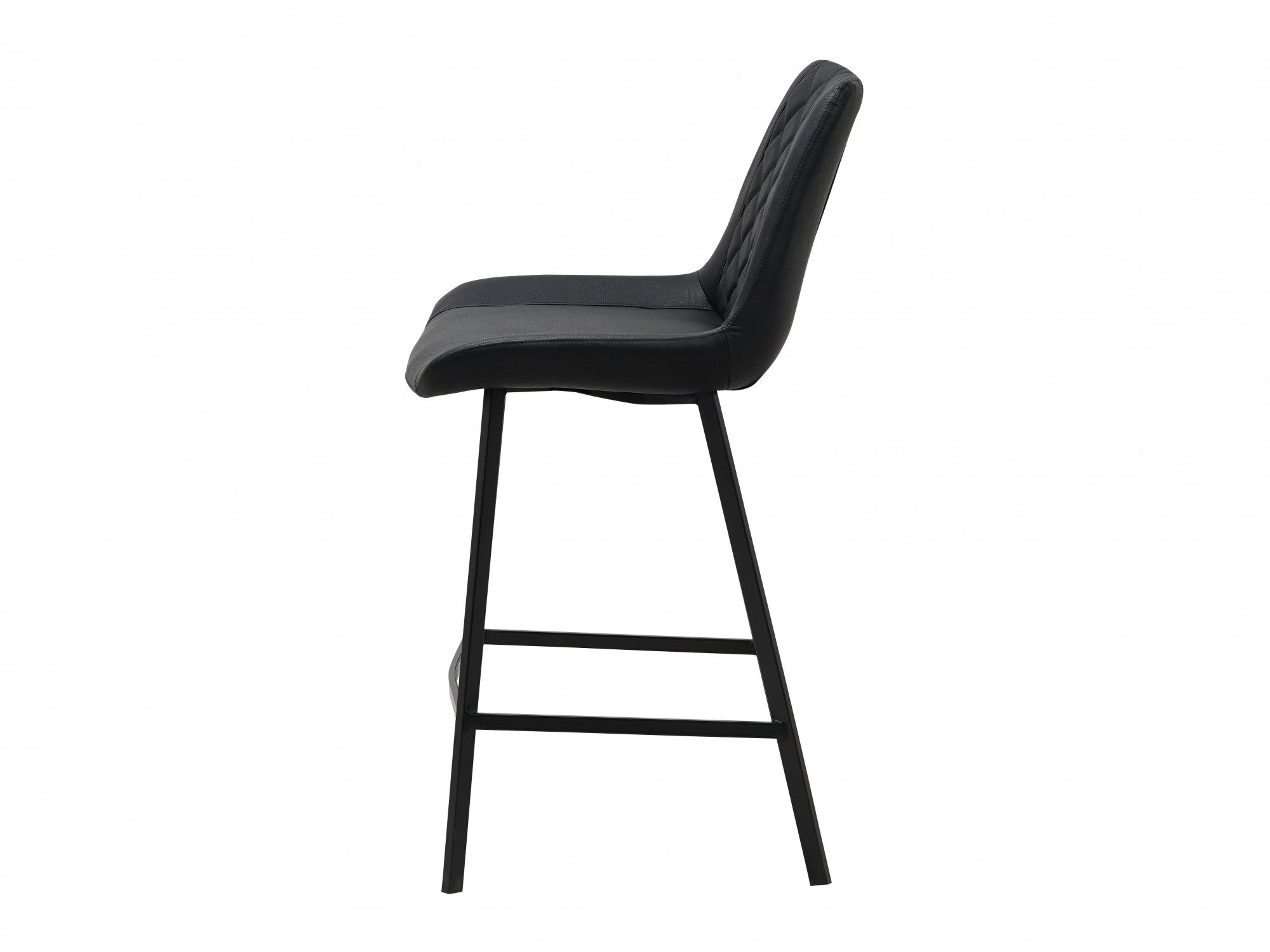 Flynn Bar Stool – Black | Eco Leather & Black Frame (Set of 2)