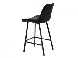 Flynn Bar Stool – Black | Eco Leather & Black Frame (Set of 2)
