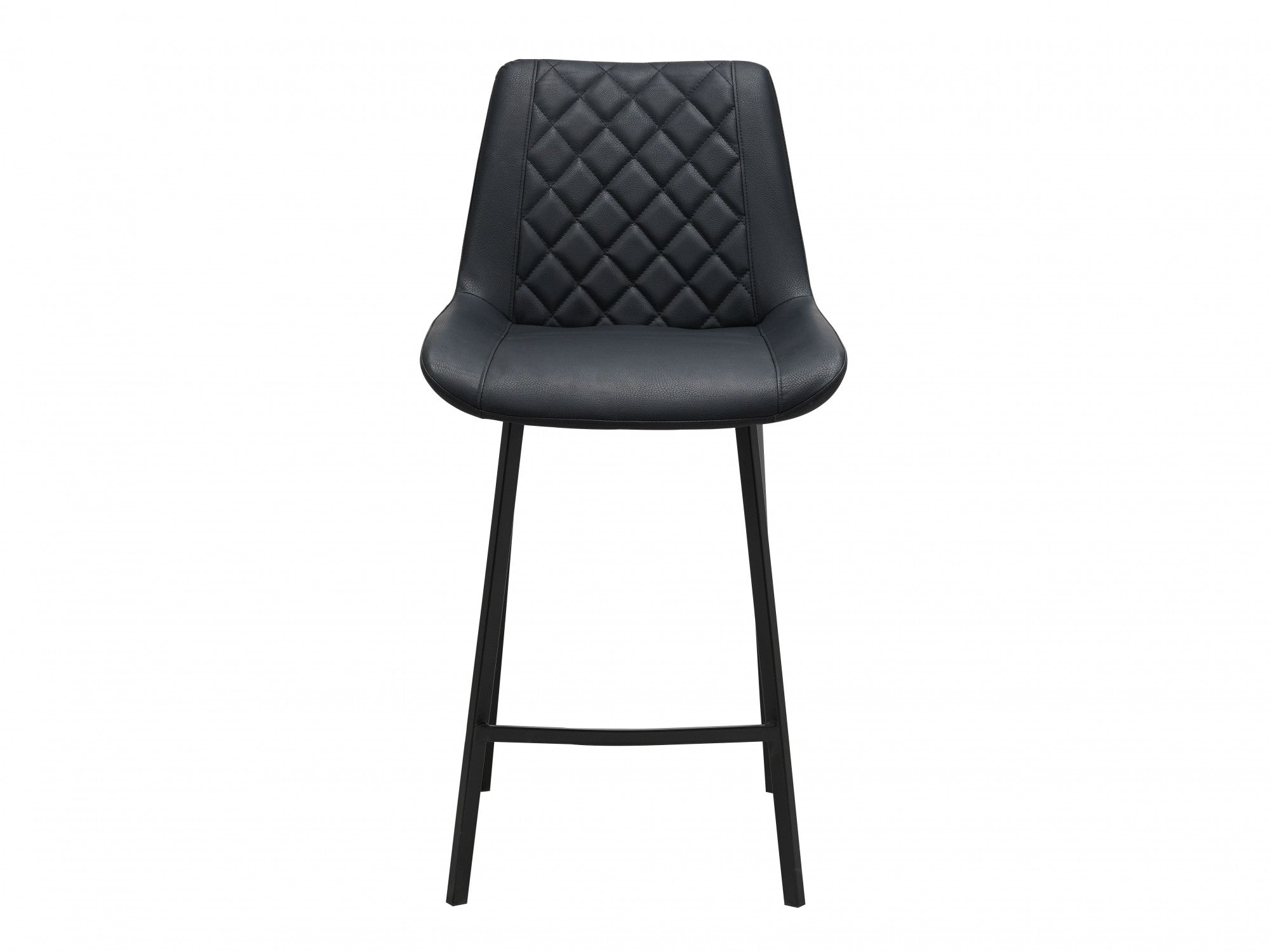 Flynn Bar Stool – Black | Eco Leather & Black Frame (Set of 2)