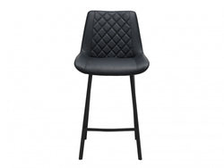 Flynn Bar Stool – Black | Eco Leather & Black Frame (Set of 2)