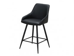 Ashton Bar Stool – Black | Eco Leather & Black Frame (Set of 2)