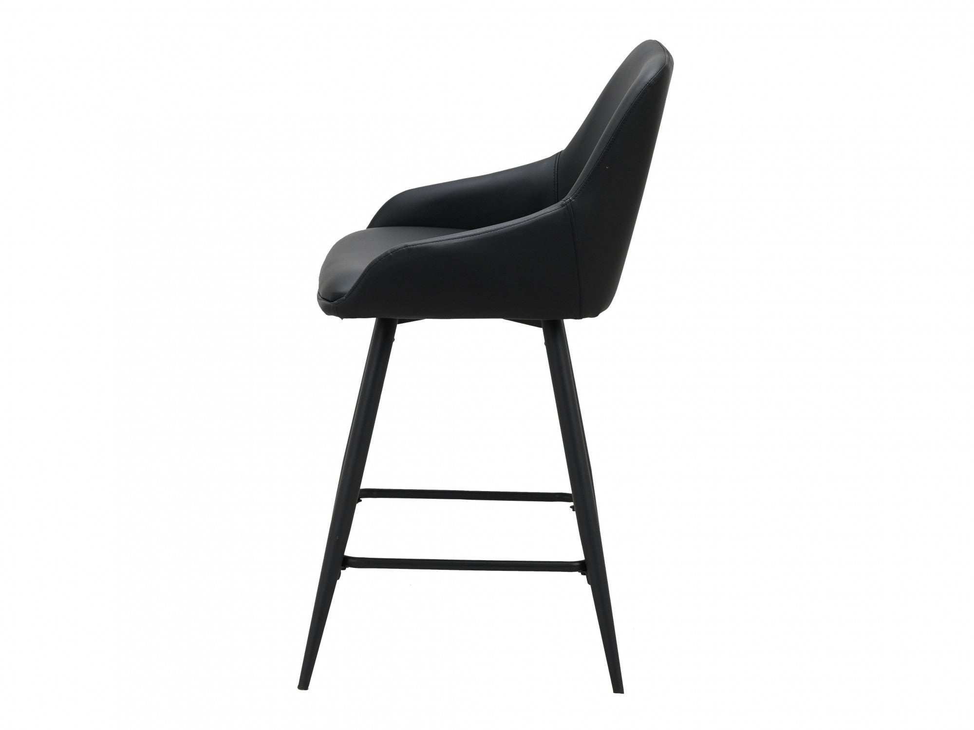 Ashton Bar Stool – Black | Eco Leather & Black Frame (Set of 2)