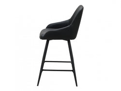 Ashton Bar Stool – Black | Eco Leather & Black Frame (Set of 2)