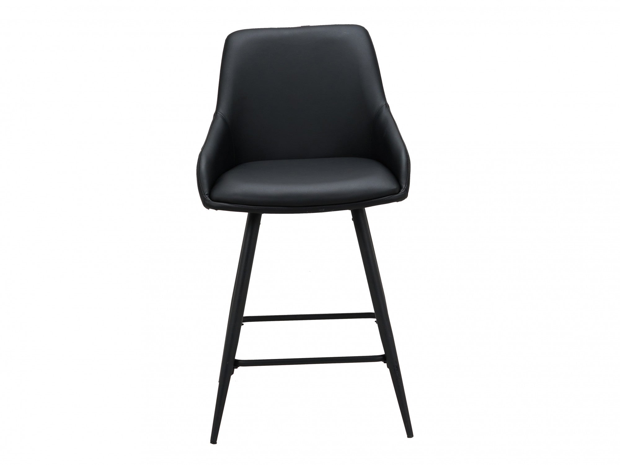 Ashton Bar Stool – Black | Eco Leather & Black Frame (Set of 2)