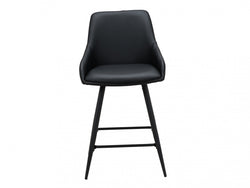 Ashton Bar Stool – Black | Eco Leather & Black Frame (Set of 2)