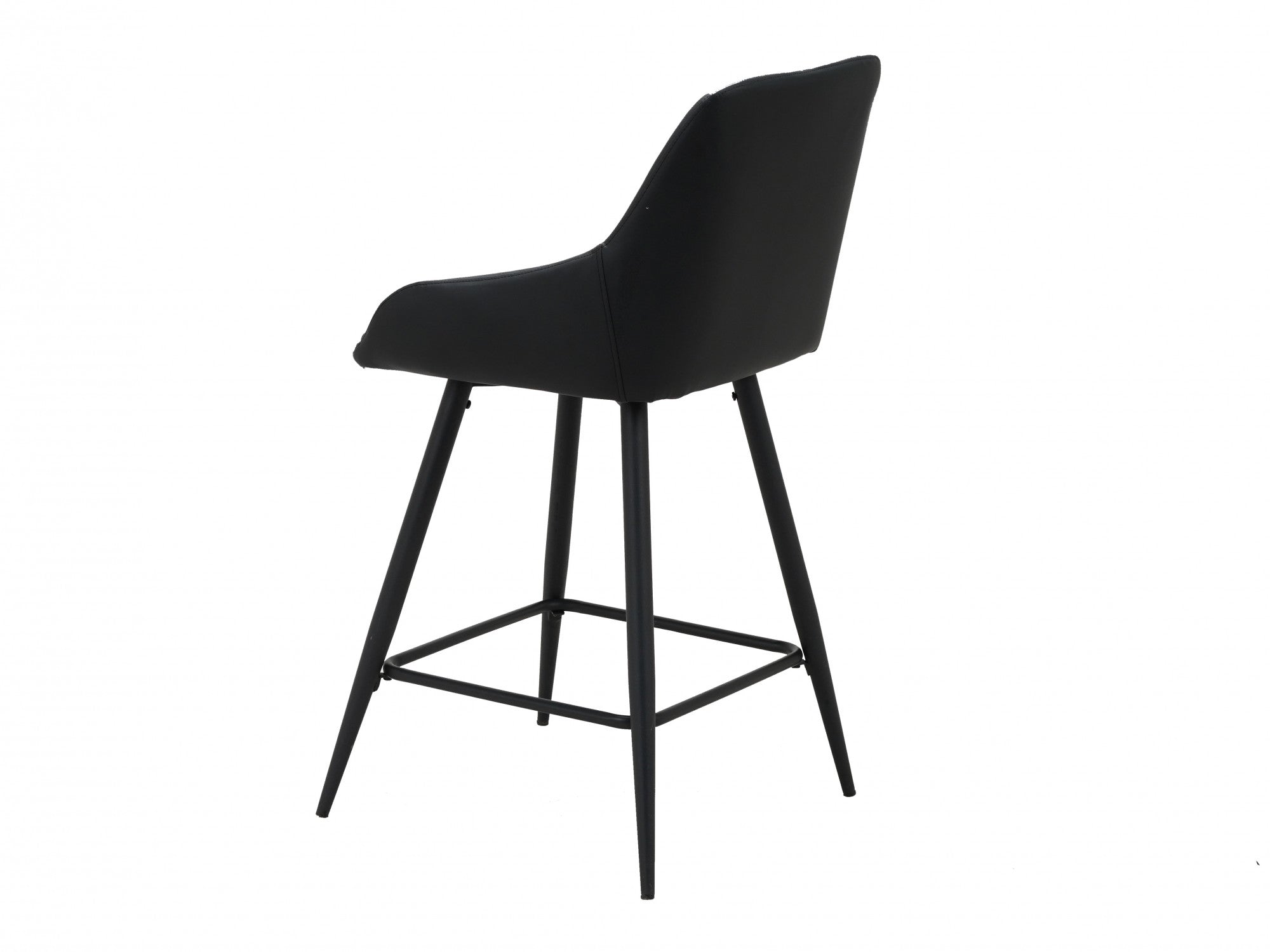 Ashton Bar Stool – Black | Eco Leather & Black Frame (Set of 2)