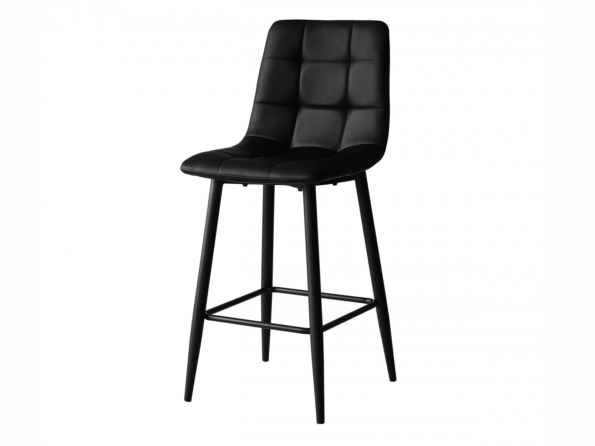 Macy Bar Stool – Black | Eco Leather & Black Frame (Set of 2)