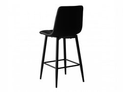 Macy Bar Stool – Black | Eco Leather & Black Frame (Set of 2)