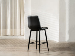 Macy Bar Stool – Black | Eco Leather & Black Frame (Set of 2)