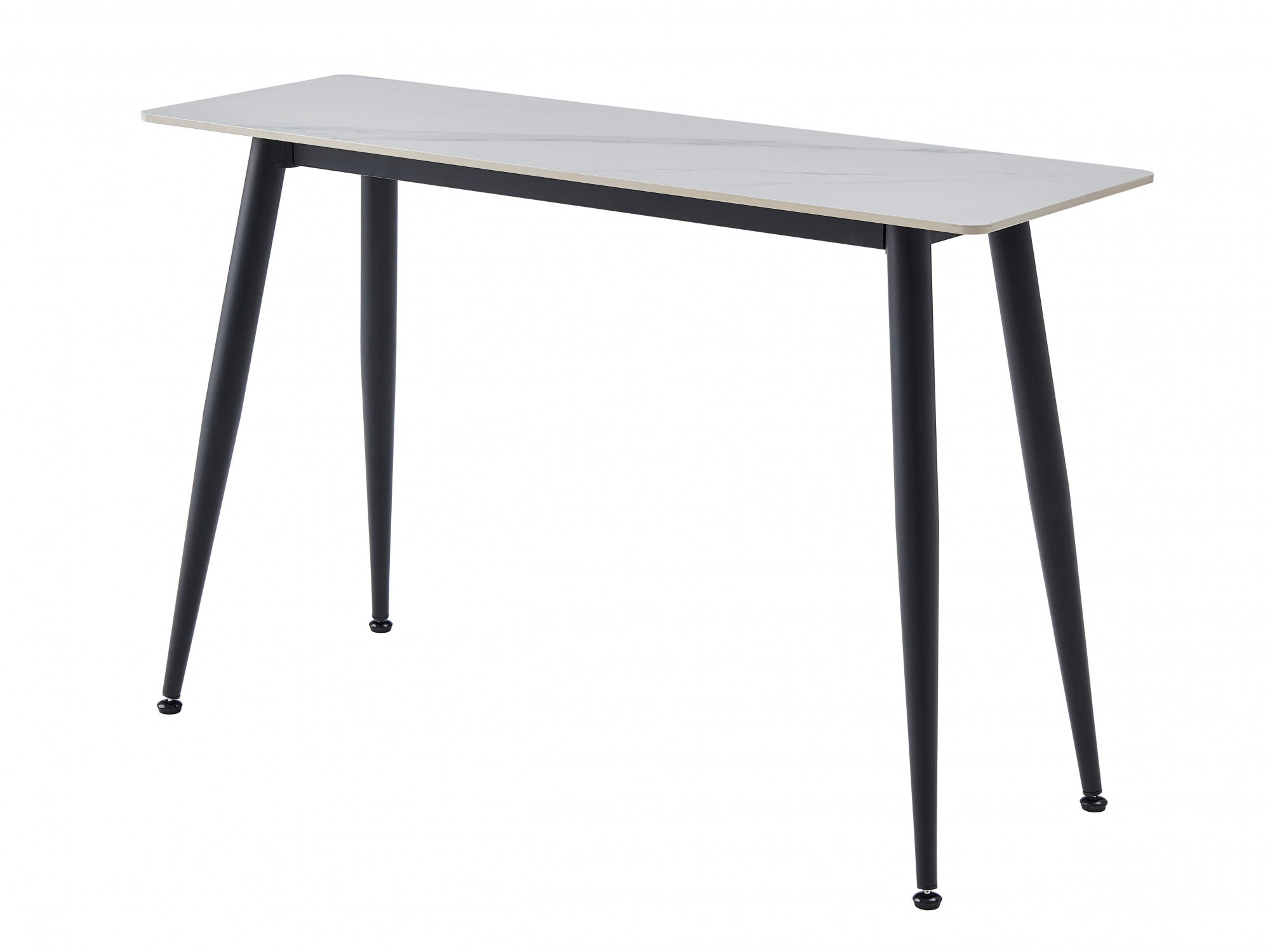 Bentley Console Table – Snow White Marble Effect | Black Frame