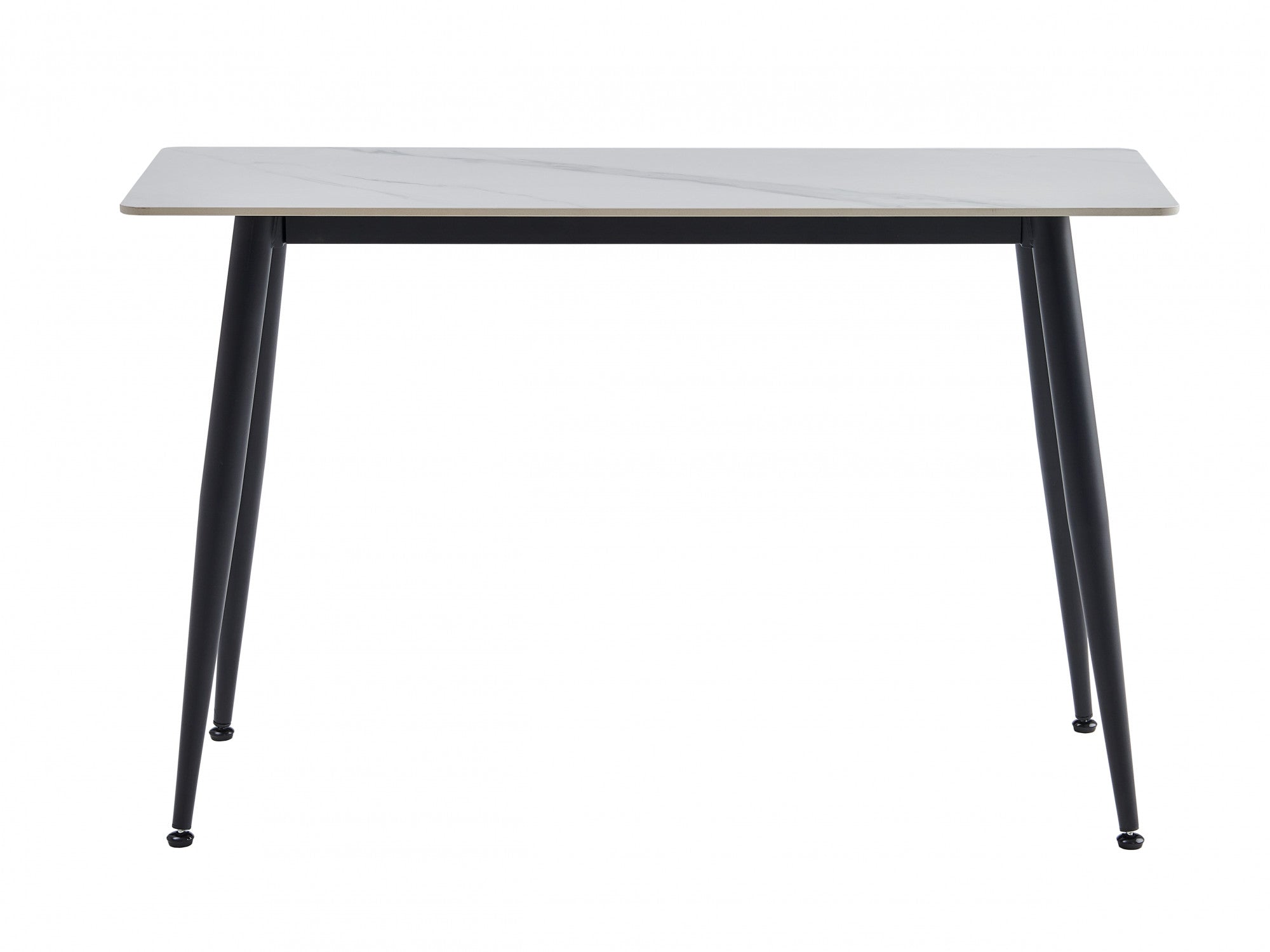 Bentley Console Table – Snow White Marble Effect | Black Frame