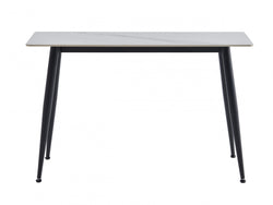 Bentley Console Table – Snow White Marble Effect | Black Frame