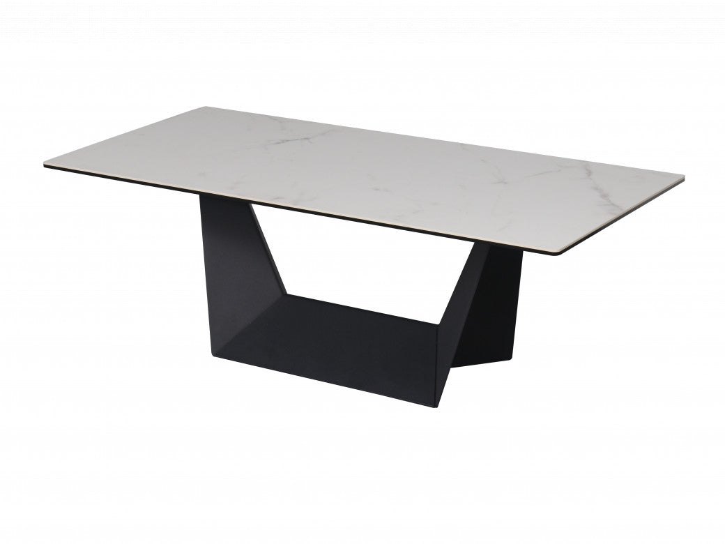 Symphony Coffee Table – Marmo Marble Effect | Black Frame