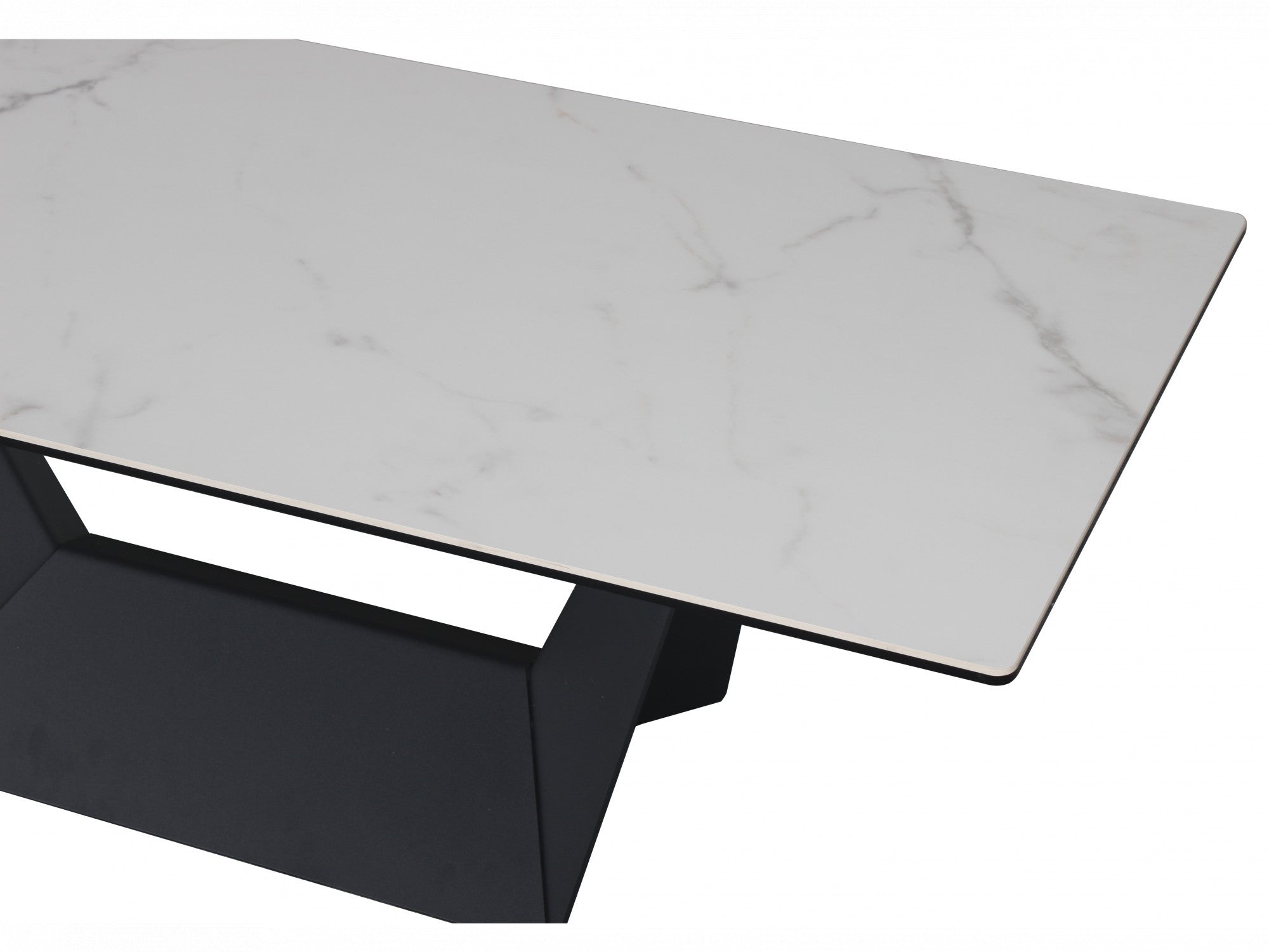 Symphony Coffee Table – Marmo Marble Effect | Black Frame