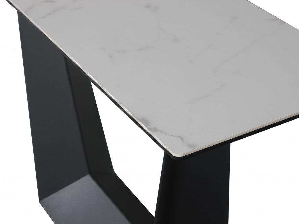 Symphony Console Table – Marmo Marble Effect | Black Frame