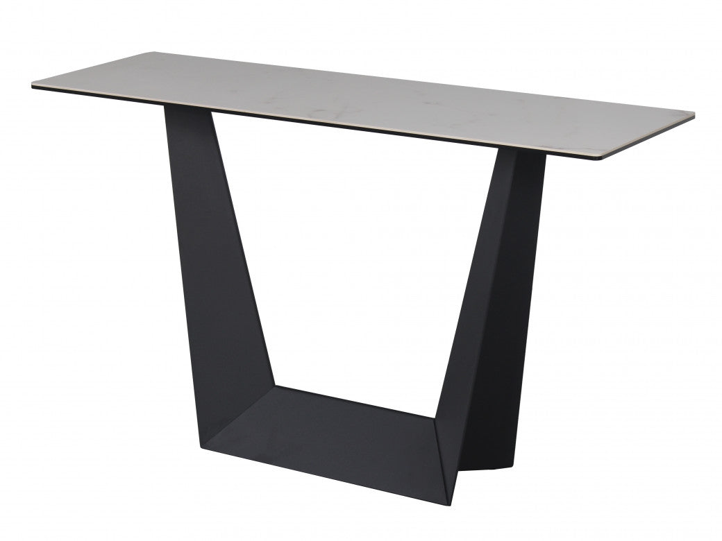 Symphony Console Table – Marmo Marble Effect | Black Frame