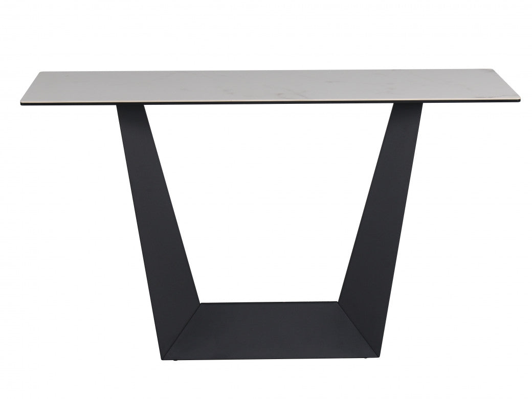 Symphony Console Table – Marmo Marble Effect | Black Frame