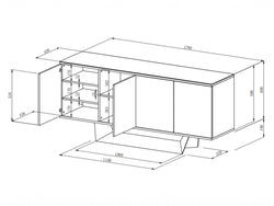 Symphony Buffet Marmo Ceramic/ White MDF