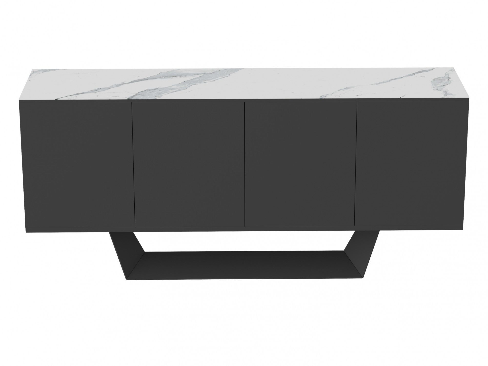 Symphony Sideboard – Marmo Marble Effect | Grey Body &amp; Black Frame